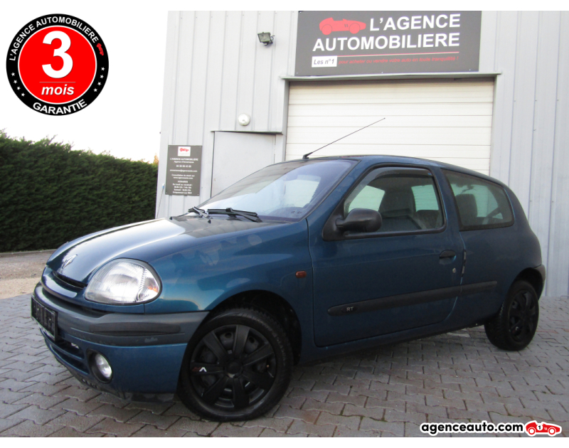 Achat voiture occasion, Auto occasion pas cher | Agence Auto Renault Clio 1.2L 65 CV CONFORT  DISTRIB CT OK Bleu Année 2000 Automatique Essence